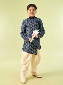 Manyavar - Kids Dark Blue Kurta With Salwar