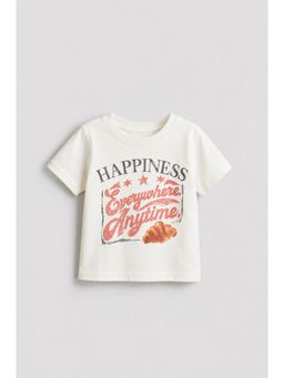 Googo Gaaga - Boys White Cotton Printed T-Shirt