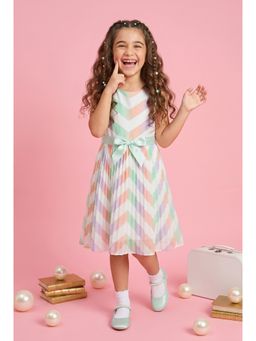 TINY GIRL - Sleeveless Chevron Print Fit And Flare Dress