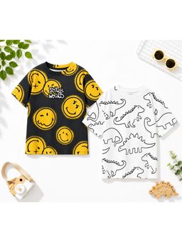 Googo Gaaga - Boys Cotton Printed T-Shirt (Pack of 2)