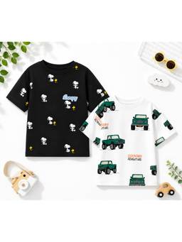 Googo Gaaga - Boys Cotton Printed T-Shirt (Pack of 2)