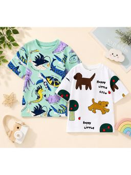 Googo Gaaga - Boys Cotton Printed T-Shirt (Pack of 2)