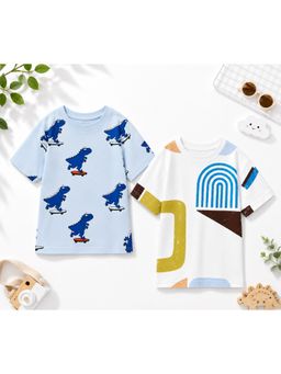 Googo Gaaga - Boys Cotton Printed T-Shirt (Pack of 2)