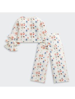 TINY GIRL - Floral Print Bell Sleeve Top With Pant