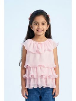TINY GIRL - Flutter Sleeve Tiered Ruffle Top