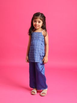 Tiny Kingdom - Girls Blue Coloured Kurti With Pant