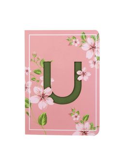 Doodle Collection - Doodle Initial U - Floral Monogram Notebook
