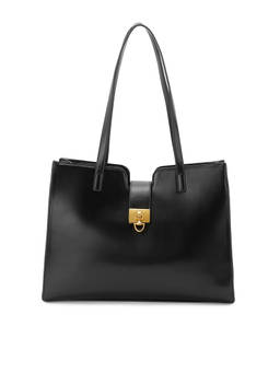 U.S. POLO ASSN. - Addison 2.0 Black Structured Tote With Dual Handles