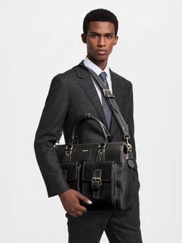 Hidesign - Genuine Leather Baron 01 Black Briefcase