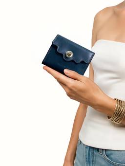 Hidesign - Genuine Leather Comtesse W1 Midnight Blue Tri Fold