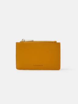 Accessorize London - Womens Mustard Classic Zip Cardholder