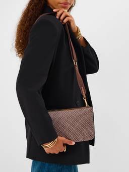 Accessorize London - Womens Brown Geometric Print Sling Bag