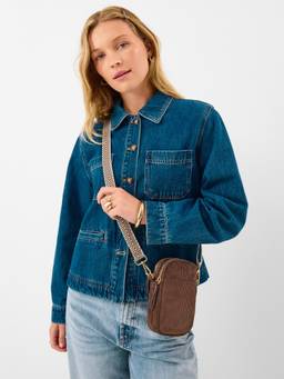 Accessorize London - Womens Brown Corduroy Sling Bag