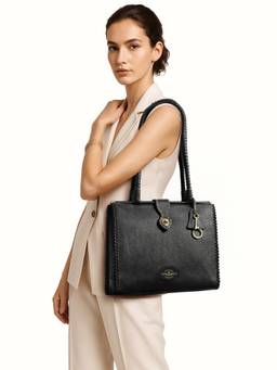 Hidesign - Genuine Leather Normandie 02 Black Tote Bag