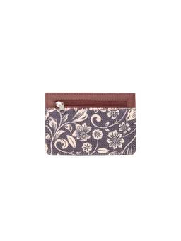 Zouk - Flo Motif Ava Vegan Leather Compact Card Holder - Black