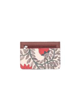 Zouk - Nawabi Couture Ava Card Case - Red And Beige Vegan Leather Card Holder