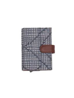 Zouk - Calcutta Pixels Arc Vegan Leather Compact Card Holder - Grey