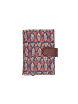 Zouk - Indore Mosaic Arc Card Holder - Navy Blue Vegan Leather Card Holder