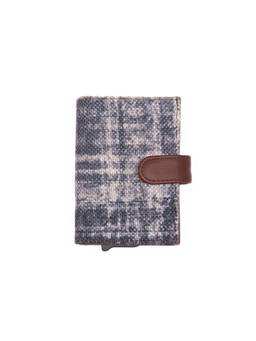 Zouk - Leh Grit Arc Vegan Leather Compact Card Holder - Grey