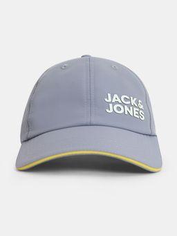 Jack & Jones - Mens Grey Logo Print Activewear Baseball Cap