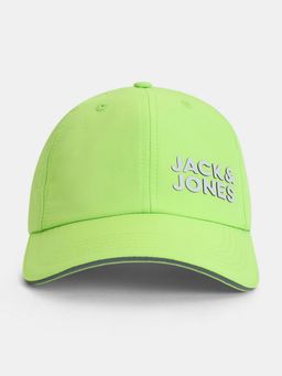 Jack & Jones - Mens Neon Green Logo Print Activewear Baseball Cap
