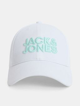 Jack & Jones - Mens White Logo Print Baseball Cap