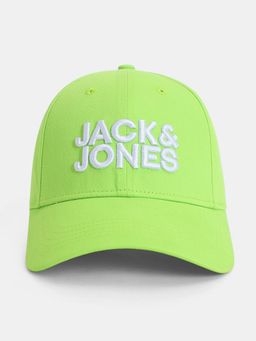Jack & Jones - Mens Neon Green Logo Print Baseball Cap