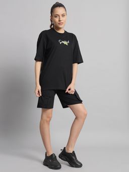 Griffel - Women Black T-Shirt And Shorts (Set of 2)