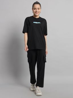 Griffel - Women Black T-Shirt And Trackpant (Set of 2)