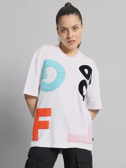 Griffel - Women Gfl09 Oversized White T-Shirt