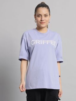 Griffel - Women Cat Oversized Mauve T-Shirt