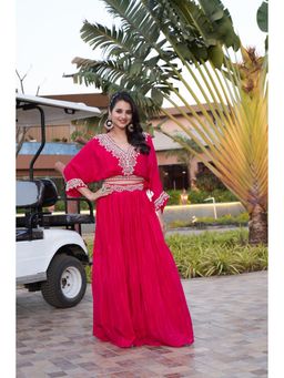 Rizabella - Red Thread Work Top And Skirt