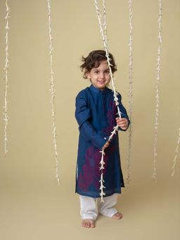 Mi Dulce An'ya - Midnight Gold Applique Kurta with Pyjama
