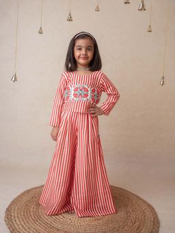 Mi Dulce An'ya - Red Pomegranate Stripe Printed Co-Ord