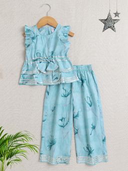 The Magic Wand - Blue Sleeveless Floral Print Co-Ord