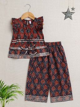 The Magic Wand - Rust Sleeveless Block Printed Co-Ord