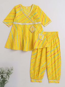 The Magic Wand - Yellow Leheriya Printed Kurta and Salwar