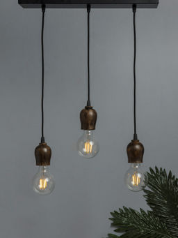 Homesake - Round Cluster Walnut Bubble Hanging Light