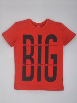 YOUMAA - Boys Red Cotton Printed T-Shirt