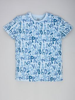 YOUMAA - Boys Light Blue Cotton Printed T-Shirt