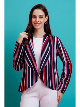 PURYS - Multi-Color Striped Blazer Style Shrug