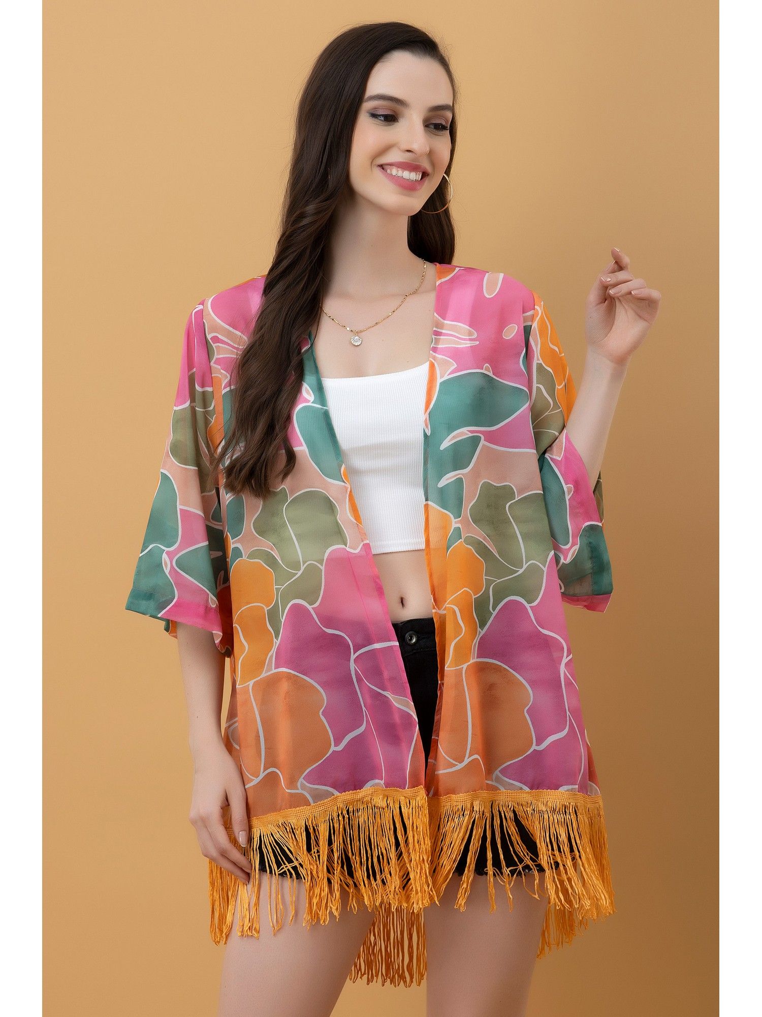purys Multi-Color Abstract Print Kimono Style Shrug-picture-43