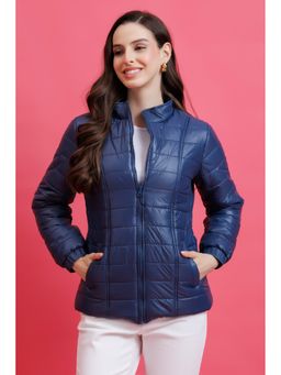 PURYS - Blue Quilted Zipper Jacket