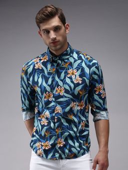 SHOWOFF - Men Multi Collar Neck Floral Comfort Fit Shirt