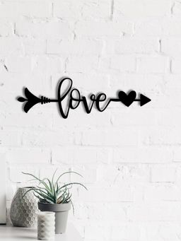 eCraftIndia - "Love Arrow Through Heart" Valentine Theme Black Wood Wall Art Cut out
