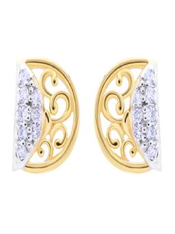 WHP Jewellers - Half Solid Circle Diamond Earring