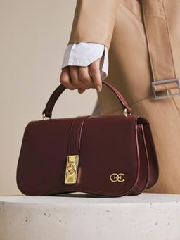 Hoche Paris - Terra Croc Leather Sling Bag - Burgundy