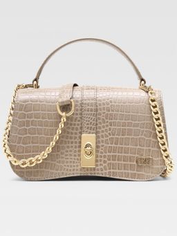 Hoche Paris - Terra Croc Leather Sling Bag - Beige