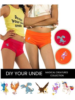 The Cover Up Project - Tencel Modal Diy Underwear for Girls(Red Orange) (Set of 2)