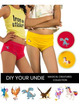 The Cover Up Project - Tencel Modal Diy Underwear for Girls(Red and Yellow) (Set of 2)